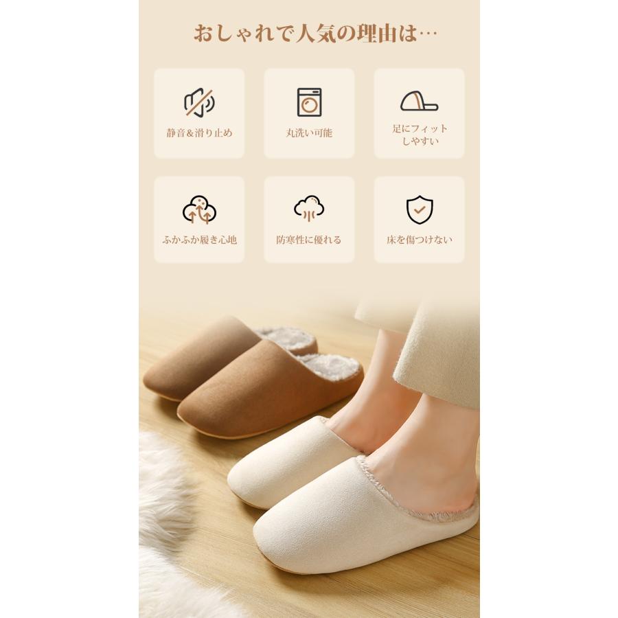 ルームシューズ もこもこ 冬用 スリッパ 室内 来客用 防寒 暖かい 洗える メンズ レディース 北欧 滑り止め 静音 人間工学 厚い 男女兼用 軽量 低反発 N42 |  | 01