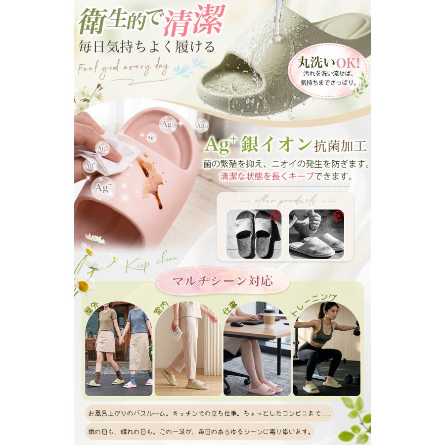 スリッパ ルームシューズ メンズ レディース サンダル 前あき  室内履き 外履き  来客用 静音 滑りにくい 軽量 抗菌 洗える  おしゃれ   きれいめ 厚底 男女兼用 |  | 05