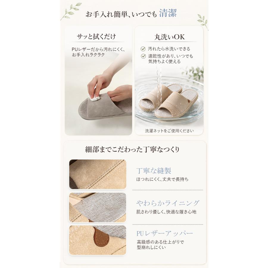 スリッパ 夏用 来客用 室内履き 軽量 滑り止め 室内 洗える ルームシューズ 蒸れない 人間工学 静音 滑り止め  低反発 事務スリッパ オフィススリッパ |  | 12