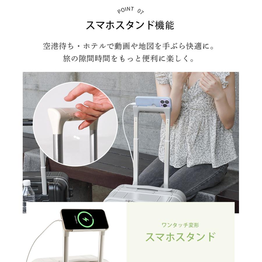 スーツケース フロントオープン 片開き 機内持ち込み USBポート付き