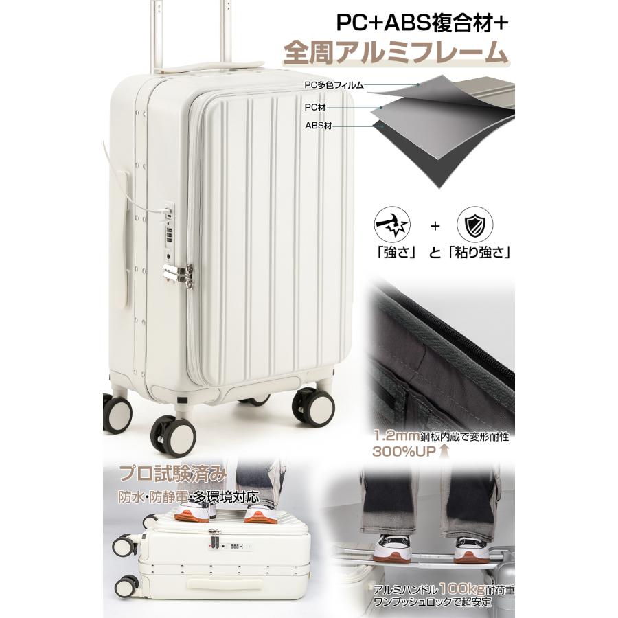 スーツケース フロントオープン 片開き キャリーバッグ 機内持ち込み