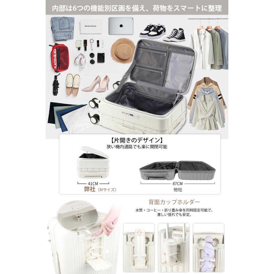 限定】500 円 OFFクーポン！スーツケース フロントオープン 片開き