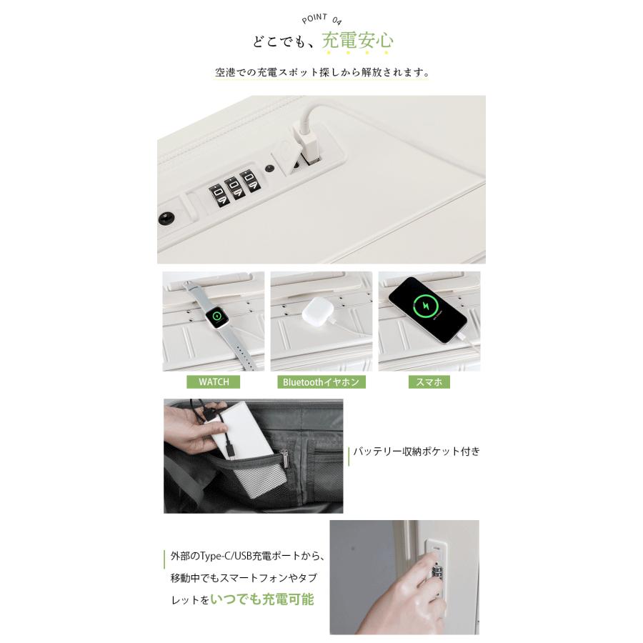スーツケース フロントオープン 片開き 機内持ち込み USBポート付き