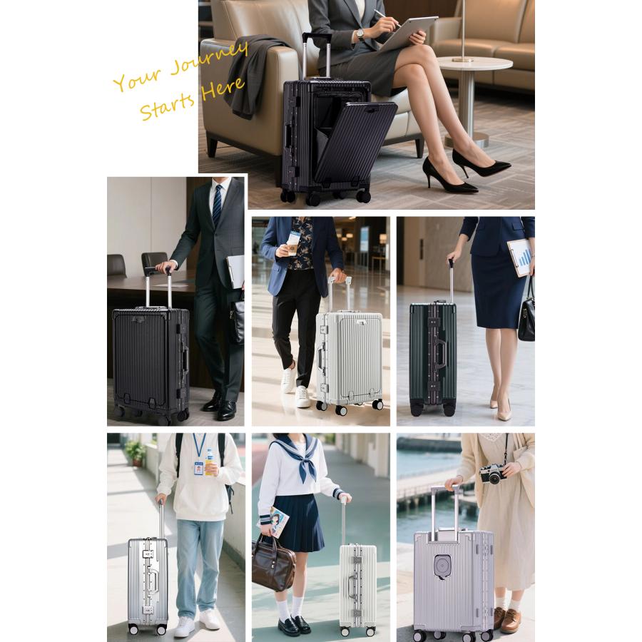 「ZIPで放送」スーツケース フロントオープン 多機能スーツケース キャリーケース Sサイズ 機内持込 Mサイズ ドリンクホルダー TSAロック キャリーバッグ |  | 12