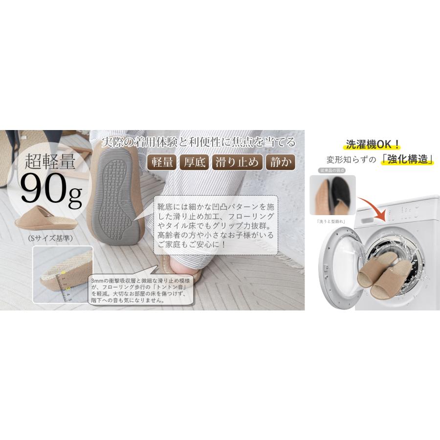 スリッパ 室内 軽量 麻 洗える ルームシューズ 室内履き 「天然黄麻×和風」 蒸れない 人間工学 メンズ レディース 静音 滑り止め 夏 低反発 TX-2501 |  | 10