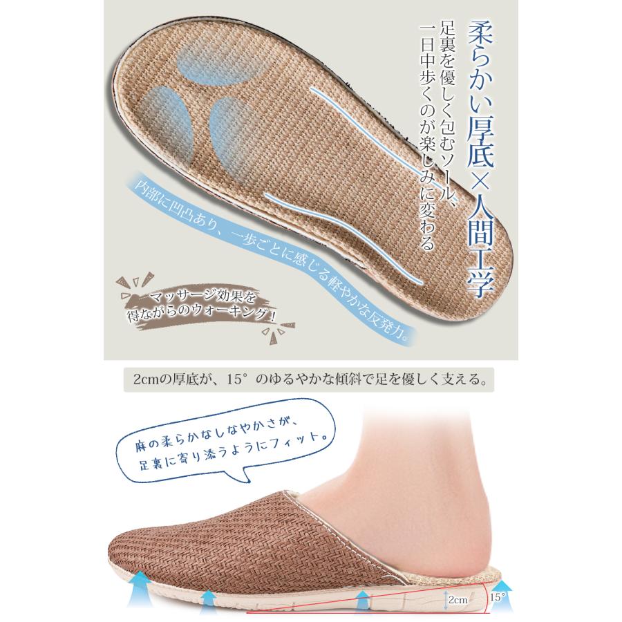 天然マライ草×和風」スリッパ 室内 洗える ルームシューズ メンズ レディース 室内履き 静音 滑り止め 軽量 春 夏 秋 男女兼用 TX-2502 |  | 04