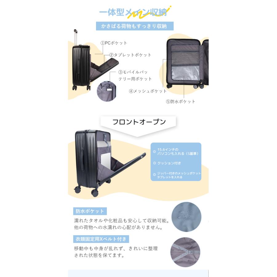 スーツケース 機内持込み キャリーケース キャリーバッグ TSAロックSML選べるサイズ 軽量大型静音 耐衝撃最強 カップホルダー USB充電ポートファスナー 2026最新 |  | 16