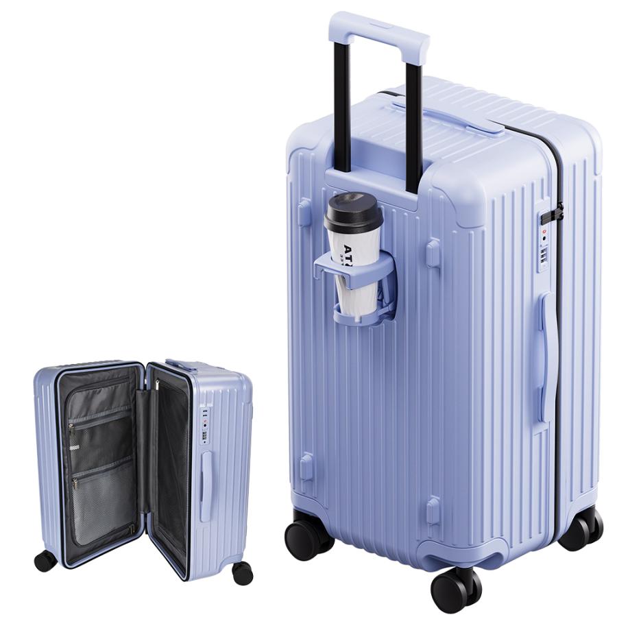 押してもへへたらない超軽量 スーツケース Lサイズ 大容量 キャリーケース キャリーバッグ 大型 ドリンクホルダーTSA  静音 旅行 ZH41 |  | 17