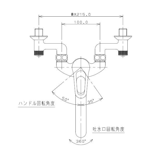 カクダイ 壁付けキッチン用水栓 192-168 カクダイ（KAKUDAI） 192-168 壁付けキッチン用水栓 送料無料