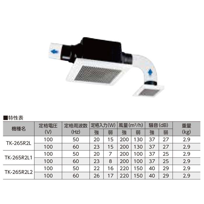 メーカー直送＞TK-265R2L 天井用換気扇 2室 強弱24H対応 : 住設・建材