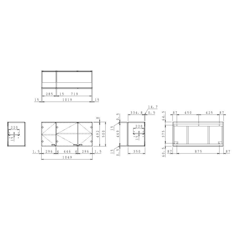 メーカー直送クリナップ クリンプレティ ショート吊戸棚W1050 WGTS