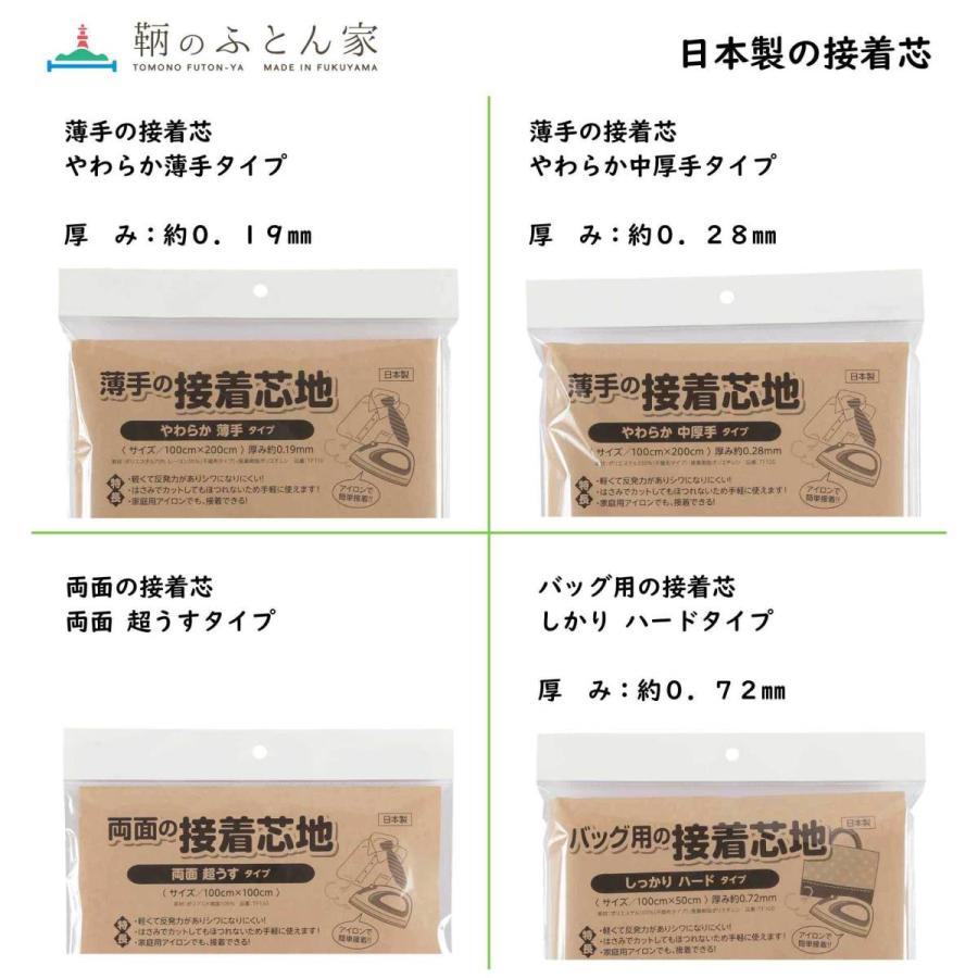 さゆたん　No.11アイロン接着芯 布バック用ハード★ 20mロール発送 接着芯 ハード 不織布 しっかり バッグ用 日本製 100×100cm