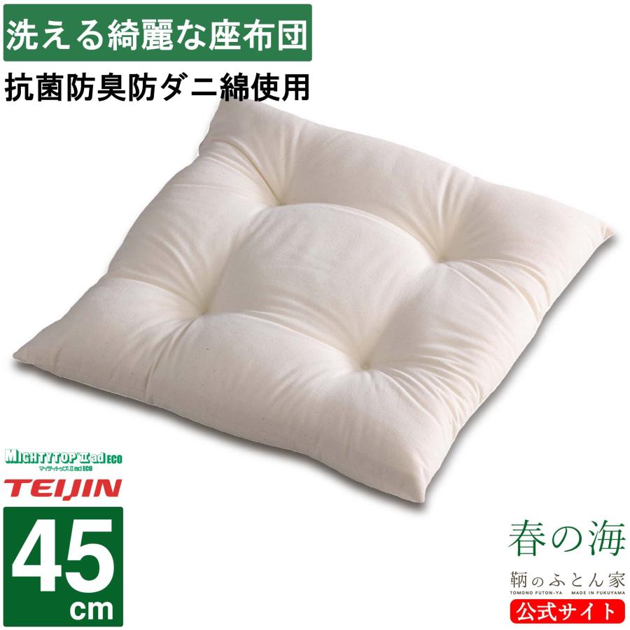 座布団 中身 洗える 日本製 45cm 1枚 テイジン 抗菌 防臭 防ダニ 綿