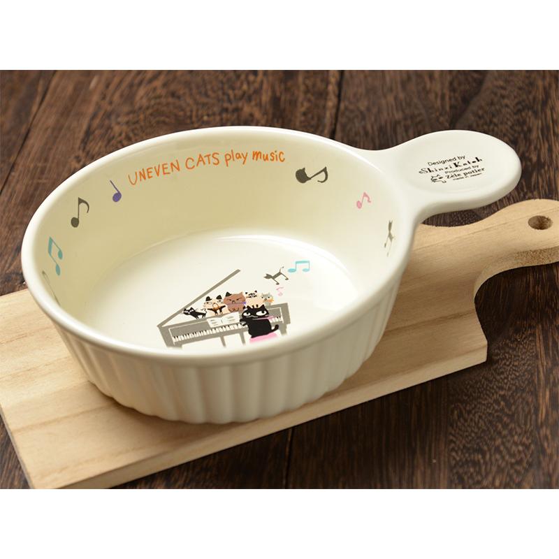 猫雑貨 SHINZI KATOHデザイン アニーブンキャッツ 陶器のグラタン皿