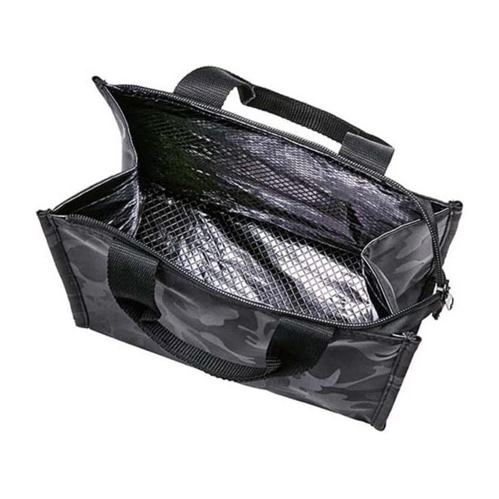 ランチバッグ 保冷 ブラック カモフラ 角型タイプ バッグ お弁当袋