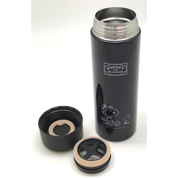 スヌーピー 水筒 ステンレス ボトル 490ml 直飲み 軽量 保冷 保温 2way 男子 女子 男の子 女の子 子供 大人 ブラック Osk Sbk 490b Tomorrow Life ヤフー店 通販 Yahoo ショッピング