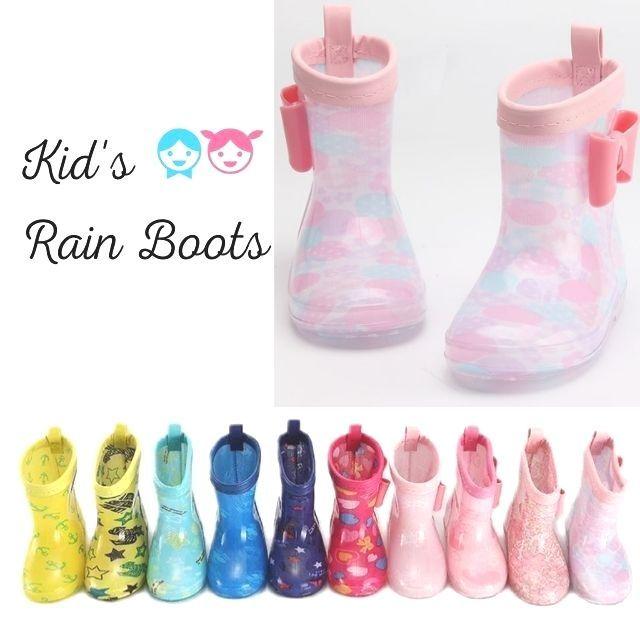 キッズ レインブーツ レインシューズ 長靴 子ども 雨靴 リボン おしゃれ かわいい 可愛い 女の子 花 チョウチョ イチゴ