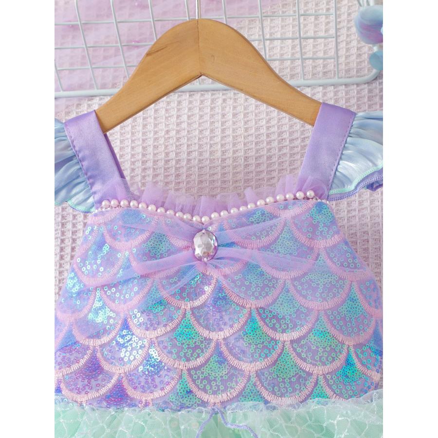 120サイズ ピンク アリエル ドレス コスチューム ワンピース マーメイド 新品 アリエル ディズニー ドレス ピンク リトルマーメイド