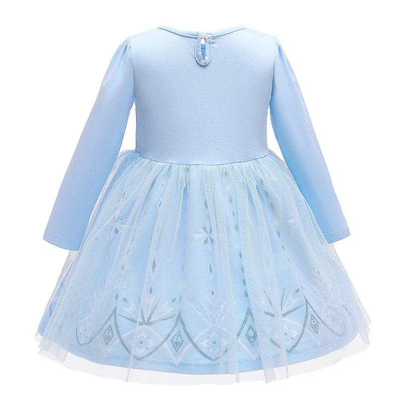 女の子大人気 水色 爆買 エルサ雪の結晶 プリンセスドレス 発表会