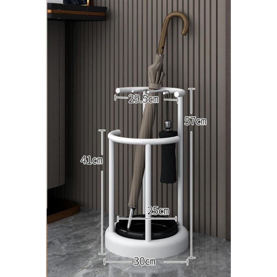 傘立て 傘立ておしゃれ 丸形 水受けトレイ付き 長傘 折りたたみ