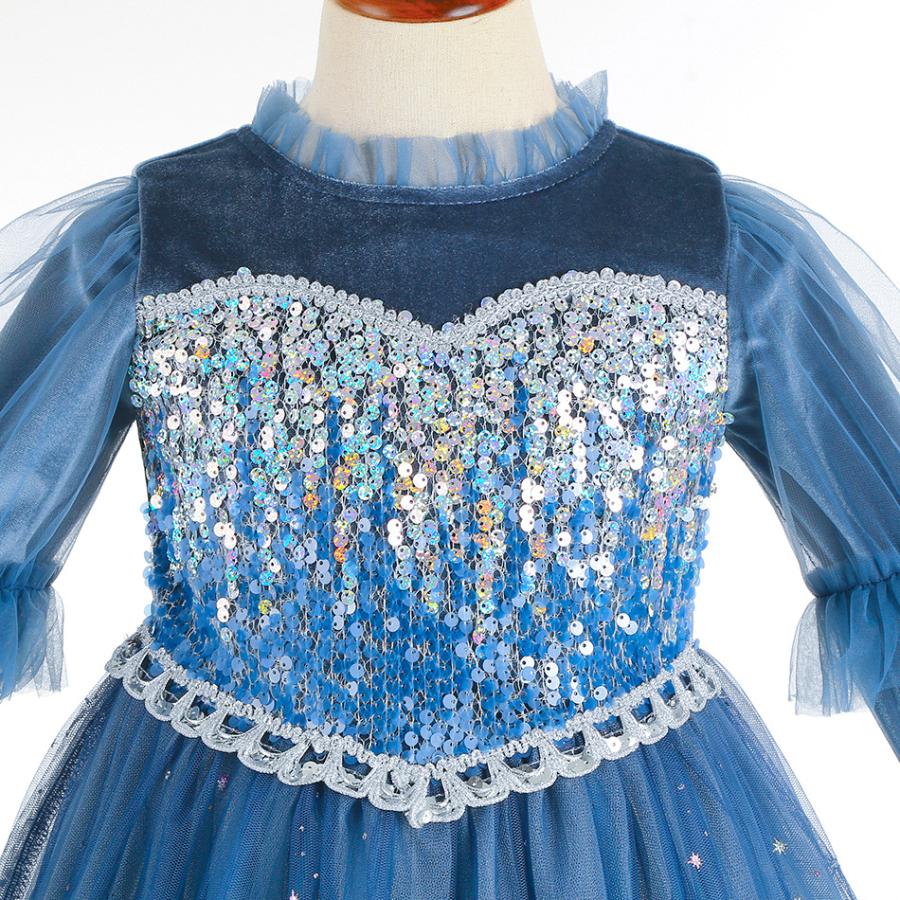 エルサ コスプレ衣装 ベルベット 子供服 雪の女王 ドレス エルサコスプレ 衣装 コスチューム キッズ