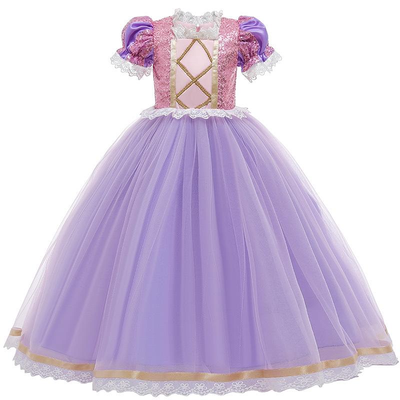 【匿名配送】ラプンツェル風ドレス100cm 子供ドレス ラプンツェル風 コスチューム ロングドレス ワンピース