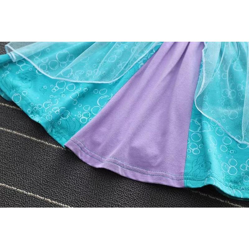 アリエル プリンセス ワンピース 普段着 半袖 綿素材90cm-130cm : トモ