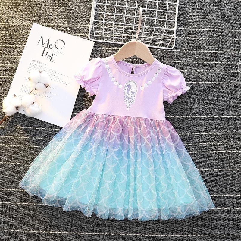 子供ドレス 子供ワンピース プリンセスドレス アリエルドレス 半袖 