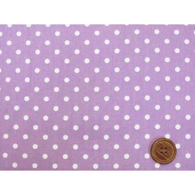 可愛い生地 入園入学にもおススメ！4mm ドット柄 オックス生地 (パープル) : とも