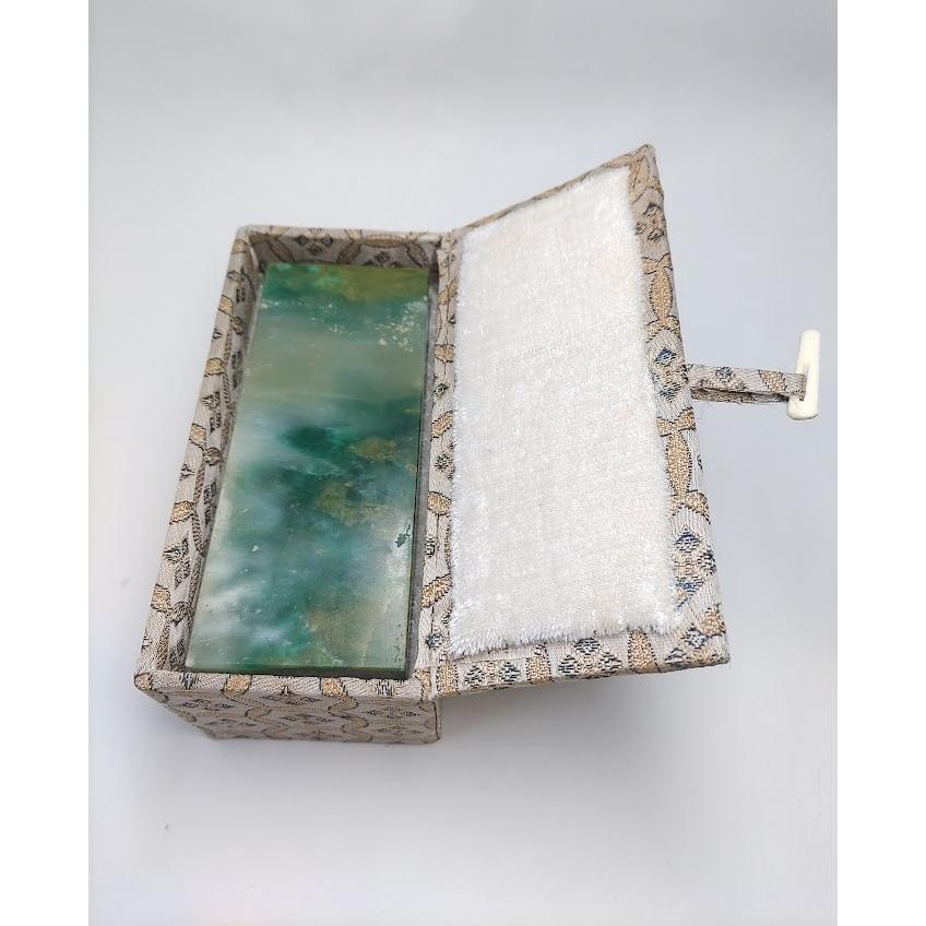 角印材(3)広東緑凍石 大きい角印 4.6x4.8x12cm 795g 中国