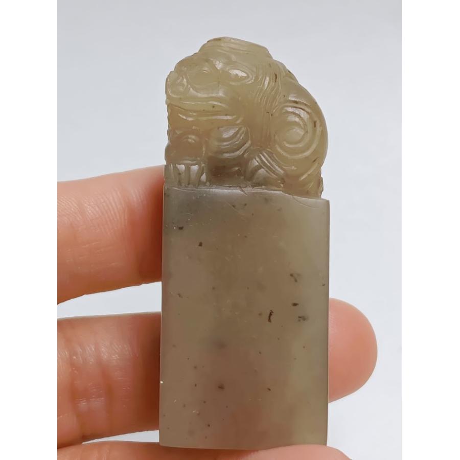 鈕付印材(10)唐・李白《送有人》詩刻入 2.1x2.1x5.5cm 印材 石材