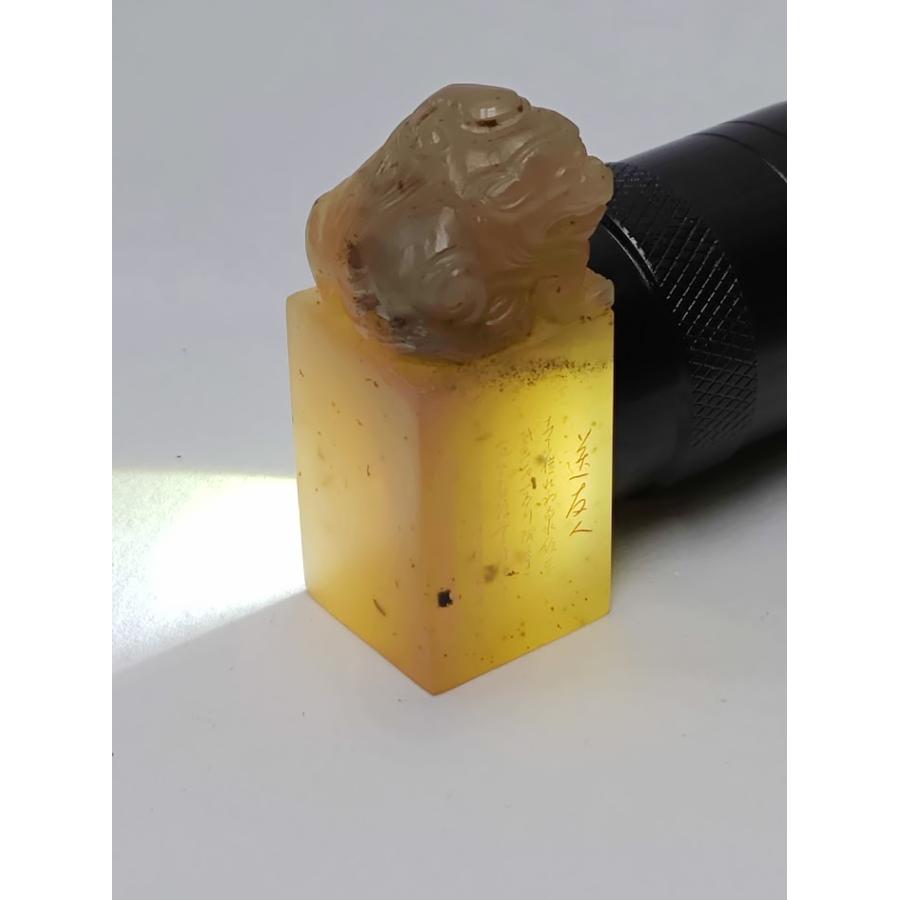 鈕付印材(10)唐・李白《送有人》詩刻入 2.1x2.1x5.5cm 印材 石材