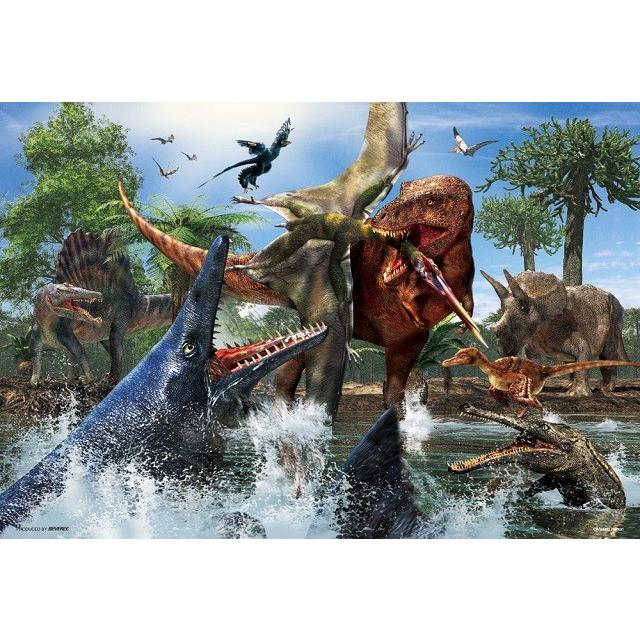 おトク情報がいっぱい！ 国産品 150ピース 恐竜 ティラノサウルス VS モササウルス ラージピース 26×38cm L74-168 ビバリー 梱60cm webtre-plus.com webtre-plus.com