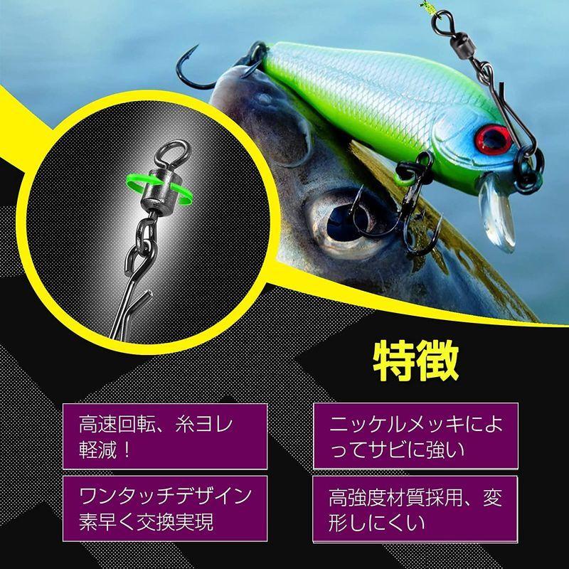 独創的 釣り仕掛け 仕掛け用品 Qishuo ローリング 強度 サルカン スイベル スナップ ステンレス ルアー サルカン スナップ 青物 一手 アジング エギング ワンタ