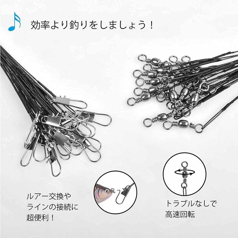 Shaddock 耐摩耗 ワイヤーリーダー 釣りワイヤーハリス 60本 ブラック 15cm cm 25cm各本 1 7撚り 30lb オカリナshop 通販 Yahoo ショッピング