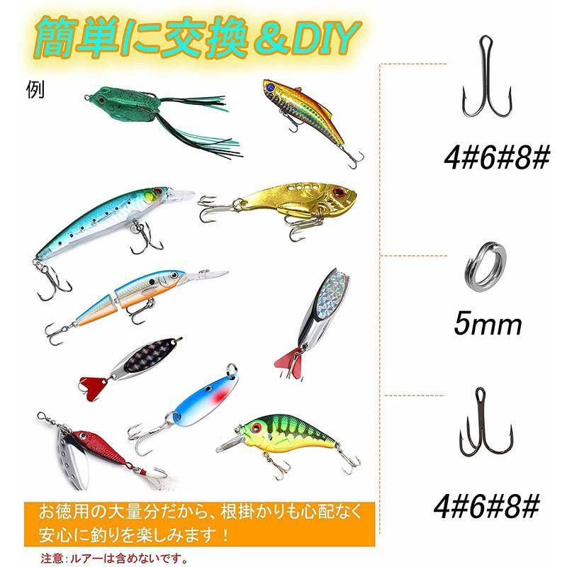 Shaddock トレブルフック ダブルフック ルアー用フックセット 4 6 8 ルアーdiy スプリットリング 釣り小物 110本セ オカリナshop 通販 Yahoo ショッピング