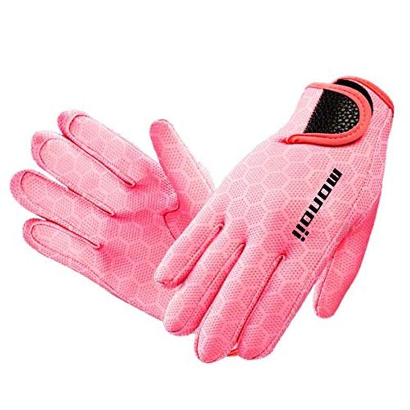 Monoii ぴったりフィットする ダイビング グローブ 厚さ1 5mm マリン 手袋 黒 ピンク A004 M L 大好評です S