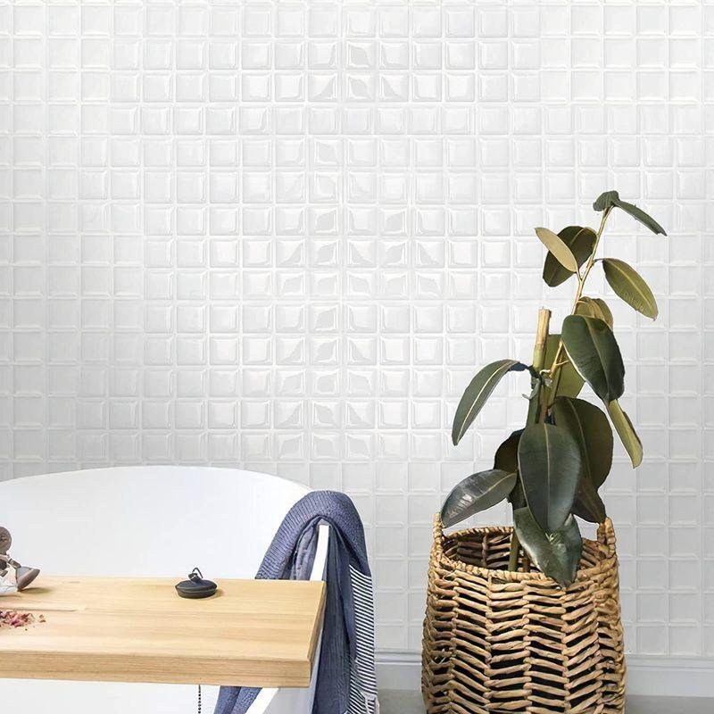 売れ筋 真っ白 四角 Morcart 住宅設備 タイルシール はがせる キッチン 耐熱 洗面所 Tomozoo店の売れ筋 真っ白 はがせる 3d モザイクタイルシート Tomozoo店 壁紙シール 防水 Di