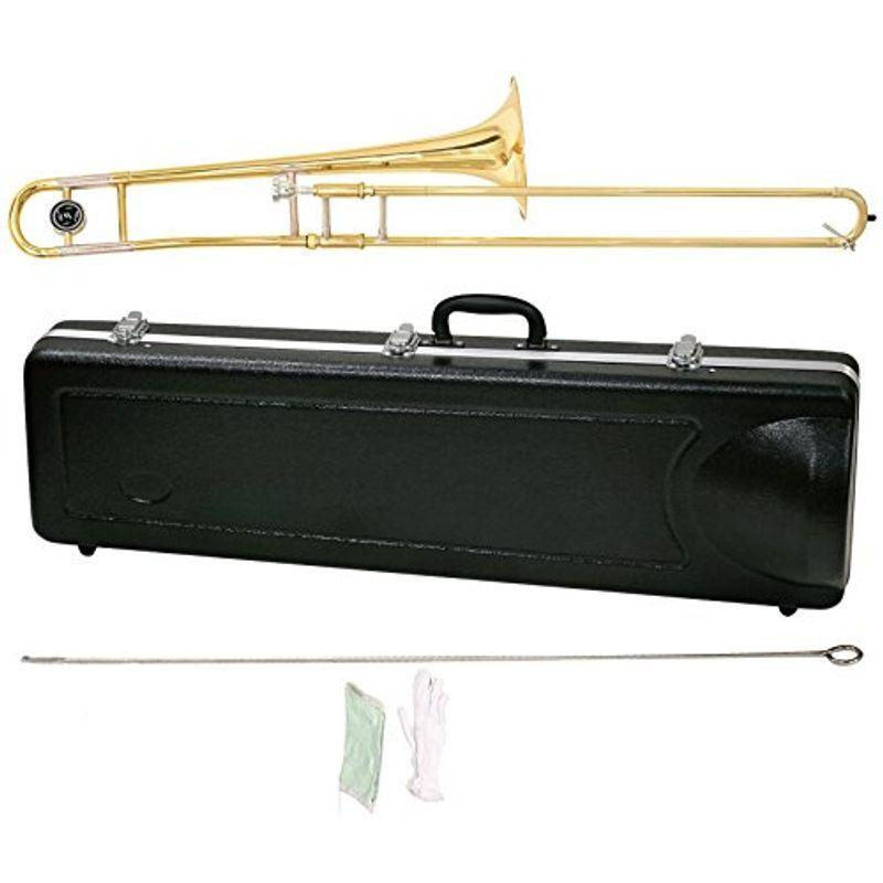 【上品】 MAXTONE テナートロンボーン B♭管 8インチベル ゴールドラッカー仕上げ TRB-30 ハードケース付 その他管楽器、吹奏楽器