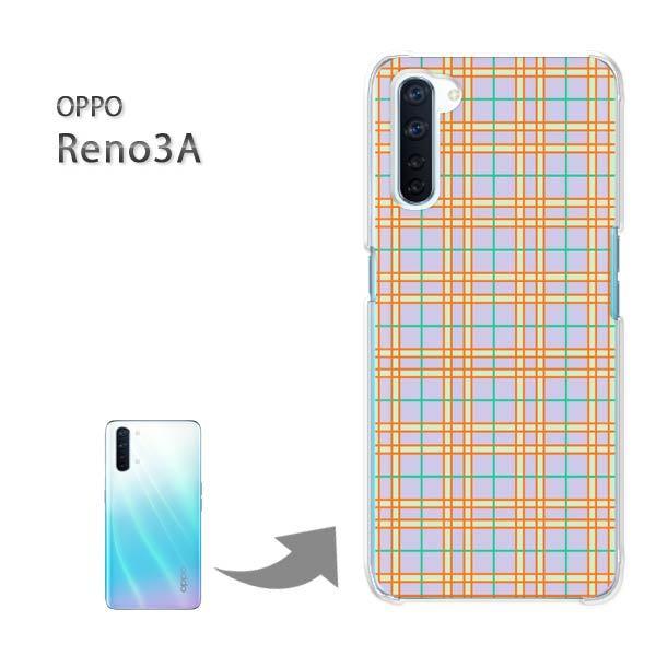 OPPO Reno3A オッポ リノ3A ハードケース デザイン ゆうパケ送料無料 チェック(紫)/reno3a-pc-new0876｜tomsawyer-shop