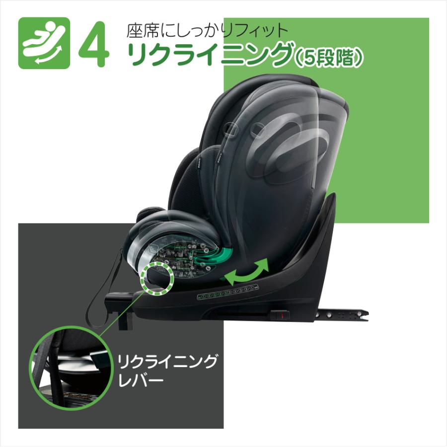 回転型 チャイルドシート【本体＋シートマット】 新生児  ISOFIX 新生児から11歳まで 送料無料 取付け簡単 乳児 幼児  出産祝い R129 TOM'S トムス 公式の画像