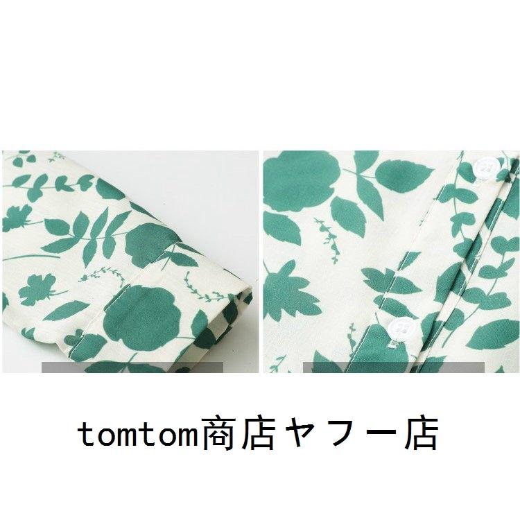 卒業式 卒園式 入学式 入園式 ママ シャツ ブラウス トップス レディース 大きいサイズ 長袖 モックネック 葉 花 ボタニカル きれいめ オフィス 美人 Eob 開店記念セール