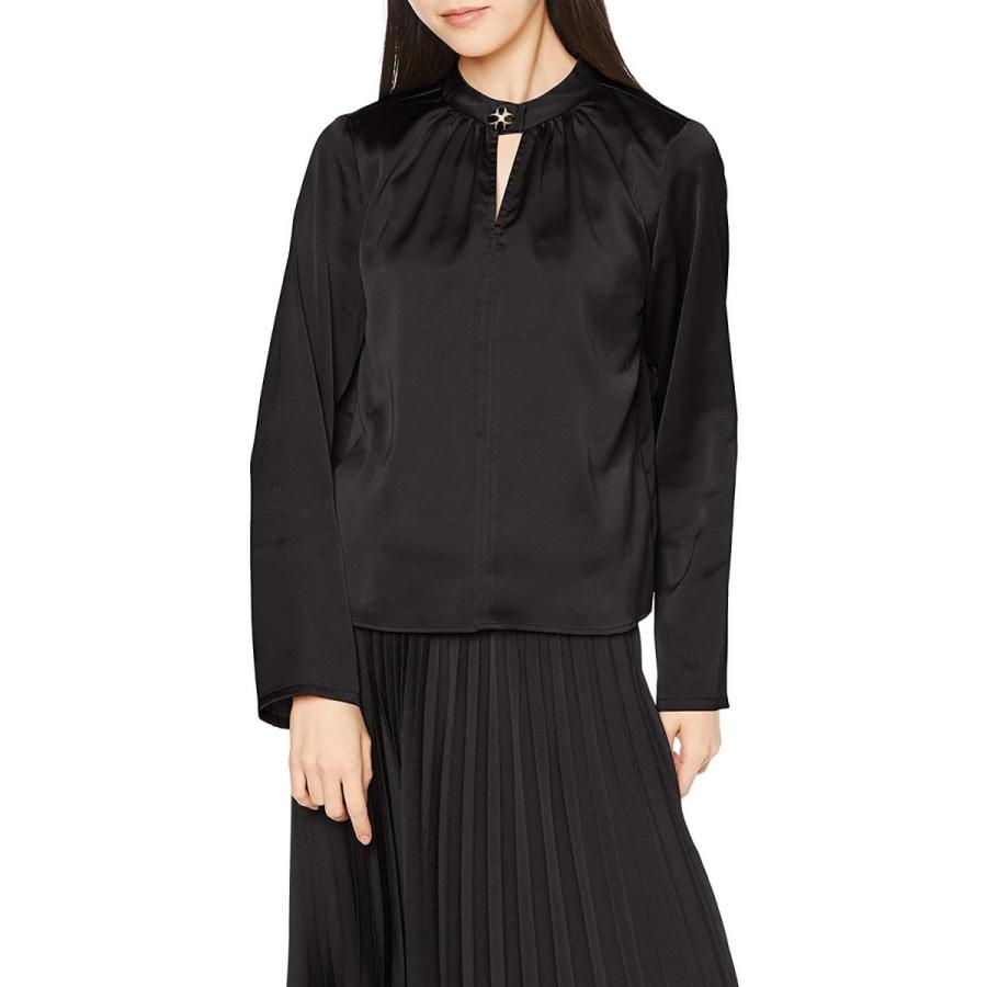 超目玉 日本 Blk レディース Lwft4162 フロント開きサテントップス リリーブラウン F サイズ Free 半袖 Cromg Org Br