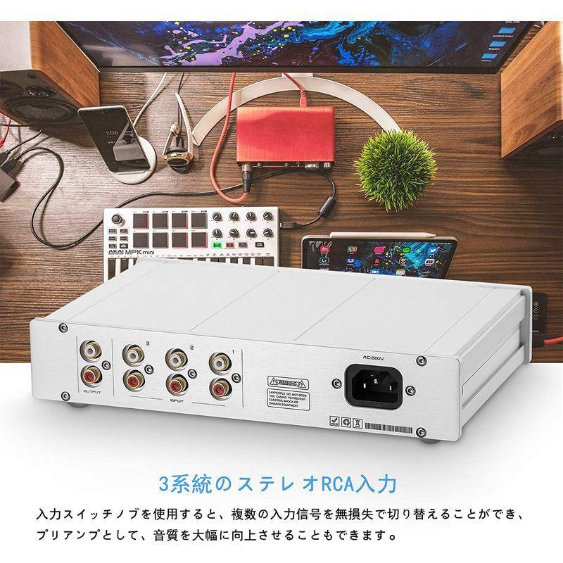 Nobsound HiFi 2.0CH ステレオ オーディオ プリアンプ 3系統 クラスA デジタルプリアンプ トーンコントロール Nobsound HiFi 0CH ステレオ オーディオ プリアンプ 3系統 クラスA デジタルプリアンプ トーンコントロール