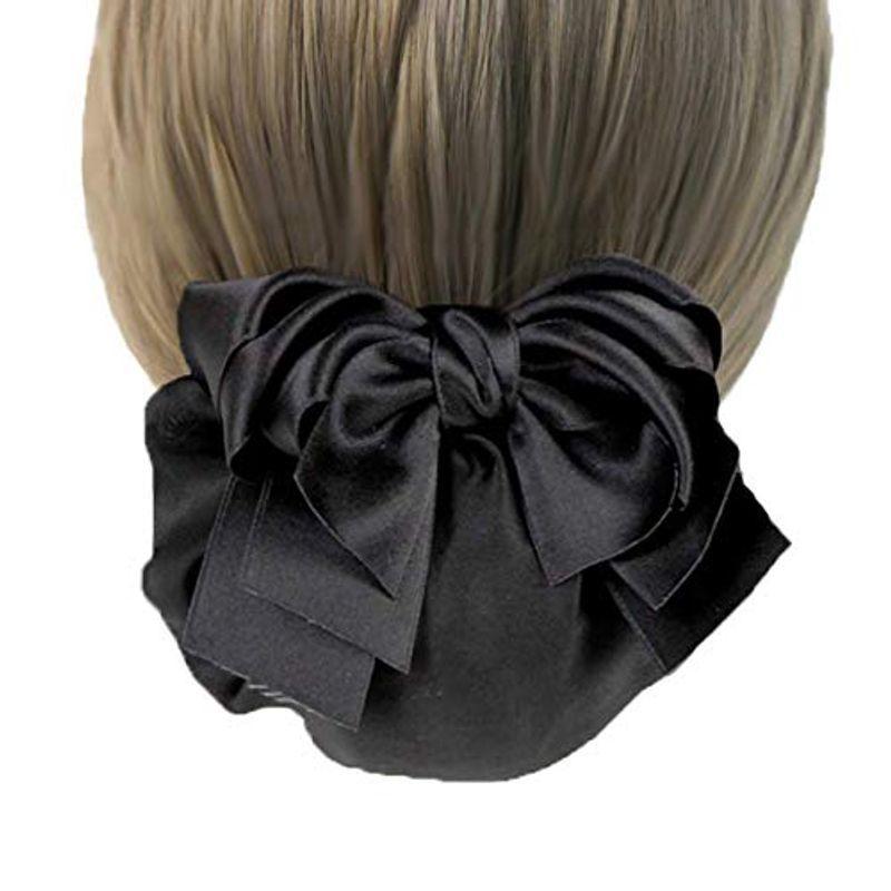 日本製 ヘアスタイル 見ちがえる おだんご ネット ヘアネット シニヨンネット シニヨンバレッタ ネットバレッタ バレッタネット付き 三重リボン 落 Hanagrocare Com