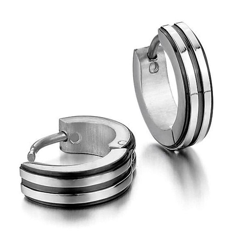 ピアスメンズブラック黒銀シルバー丸かっこいいおしゃれ両耳用 56 以上節約