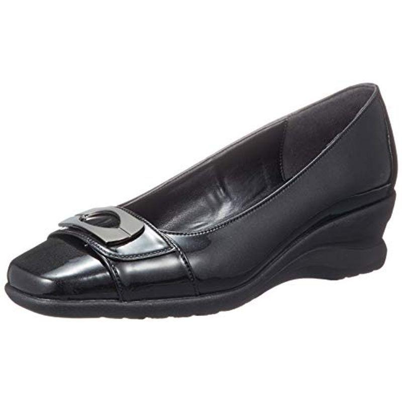 ビューフィット レインシューズ レイン対応バックルつきウェッジシューズ レディース ブラック 24.0 cm 3E