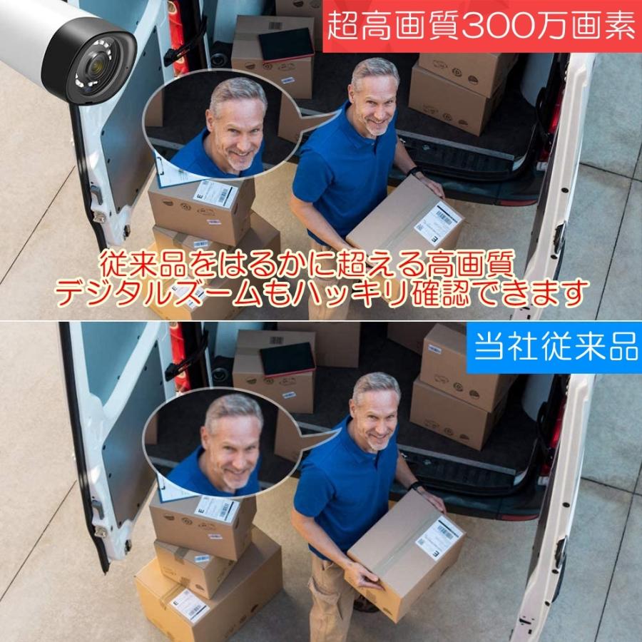 【特典付】カメラ数 HDD容量 選択式 防災 防犯カメラ ワイヤレス 屋外 カメラ2台~ 容量1TB~ハードディスク内蔵レコーダー 12インチ液晶モニター一体式 300万画素_6