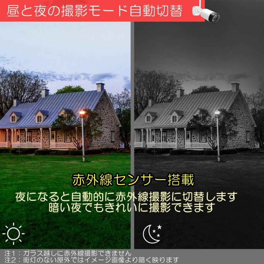 【特典付】カメラ数 HDD容量 選択式 防災 防犯カメラ ワイヤレス 屋外 カメラ2台~ 容量1TB~ハードディスク内蔵レコーダー 12インチ液晶モニター一体式 300万画素_7
