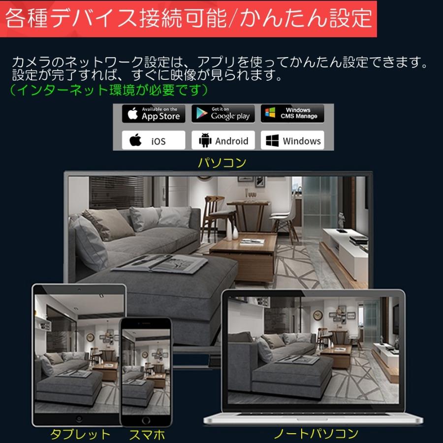 防犯カメラ　ハードディスク録画　容量1TB　カメラ２台（１台は未使用）ACアダプタ電源　マウス　　NETにつなげると離れたPC、スマホから確認出来ました。素人が設定等を変えたら離れたPC、スマホから観られなくなってしまいました。現在自宅のモニターでは見られます。 特典付】防犯カメラ ワイヤレス 屋外 カメラ2台〜 容量1TB
